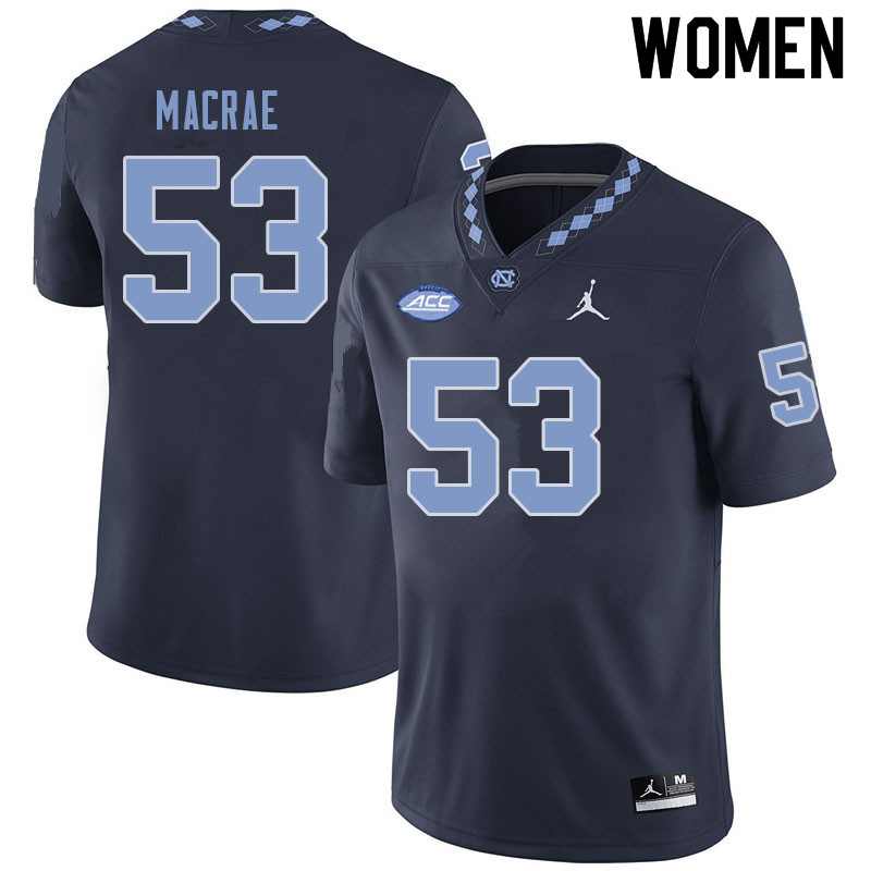 Women #53 Gibson Macrae North Carolina Tar Heels College Football Jerseys Sale-Navy